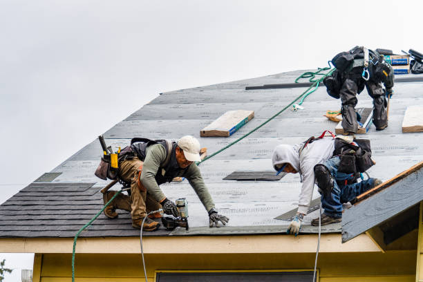 Professional Gutter Installation technician working in Delia, KS